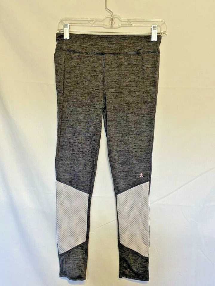 ¡Bonito! DANSKIN ~ Leggings Niñas Gris/Blanco Mezcla Poli ~ Talla L (14-16) Foto 1 de 4