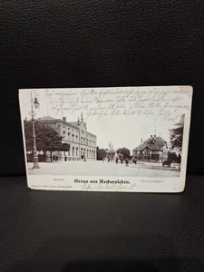 postkarte aus aschersleben bahnhof und betriebsinspektion 1901 gelaufen - Bild 1 von 2