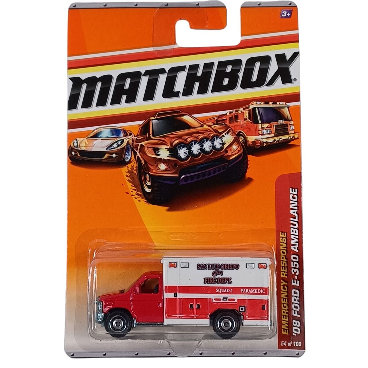 Matchbox MBX Heroic Rescue (2013) Red Ford E-350 Ambulance Toy 75/120 At
