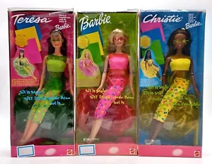 3x Mattel Sit in Style Puppe: Barbie 23421 + Christie 23422 + Teresa 23423, NrfB - Picture 1 of 24