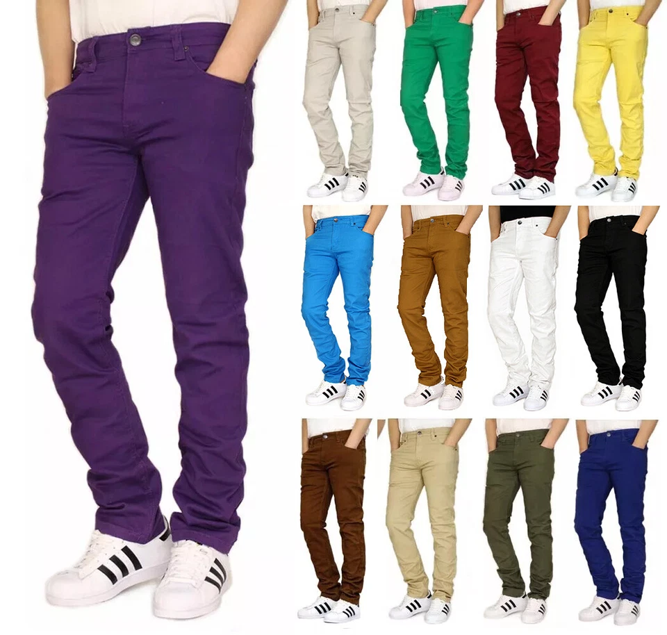 MEN'S TWILL STRETCH SKINNY JEANS VICTORIOUS 17 COLORS WAIST 26~44 *PART #1 - Image 1 of 1
