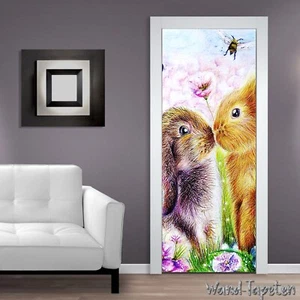 Papel pintado para puerta autoadhesivo mural puerta póster conejito amor cálido mano Bema 1543 - Imagen 1 de 2