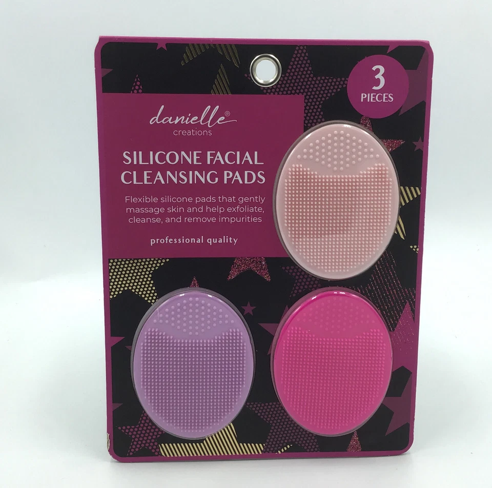 Paquete de 3 almohadillas de limpieza facial de silicona Danielle Creations calidad profesional Foto 1 de 2