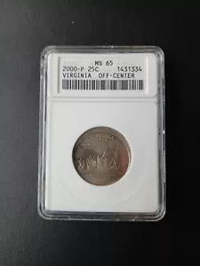 2000 P Viginia 5% Off Center State error quarter ANACS MS65 - Picture 1 of 2