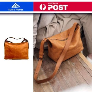 Leather women's large capacity vintage shoulder bag crossbody bag Tote bag - Picture 1 of 9