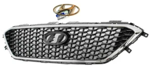 FRONT BUMPER RADIATOR MESH GRILLE CENTER FOR SONATA 2015 16 2017 WITH OEM EMBLEM - Picture 1 of 8