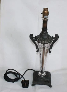 WIDDOP BINGHAM & Co TALL CRYSTAL & BRONZE (RESIN) EFFECT ART NOUVEAU STYLE LAMP - Picture 1 of 10