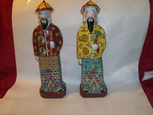 Vintage Chinese 2 Ching Qing Emperor Kings 13.5" Porcelain...PERFECT CONDITION! - Picture 1 of 5