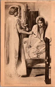 The Annunciation by Rosetti sepia Medici Soceity POSTCARD - Picture 1 of 2