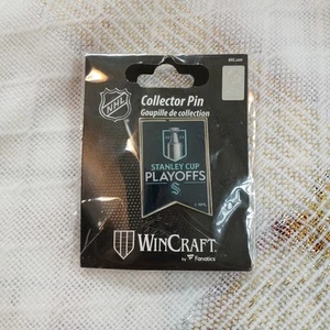 SEATTLE KRAKEN ~ Stanley Cup Playoffs Banner Win Craft PIN 2023 Season - Picture 1 of 3