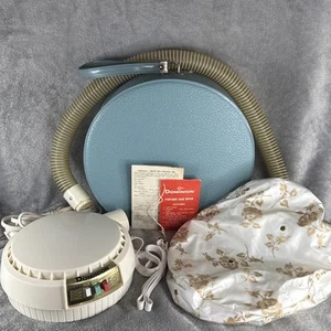 Vintage 1960's Dominion Bonnet Portable Hair Dryer Blue Case Tested 1825 - Picture 1 of 12
