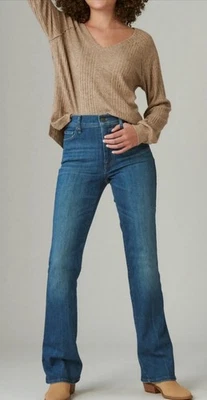 JEANS BOOTCUT DE TIRO ALTO UNI MARCA LUCKY EN LAVADO MEDIO TALLA 4 (30-32) Largos NUEVO Foto 1 de 4