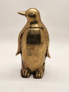 Vintage Brass Penguin Figurine 6" Tall MCM - Picture 1 of 15
