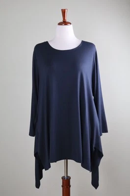 COMFY USA NWT $132 Vancouver Soft Stretch Solid Navy Tunic Top Size 2X - Image 1 of 4