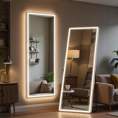 Full Length Mirror 64"x21" with LED Lights Dimming & 3 Color Lighting Cloakroom - Image 1 of 4