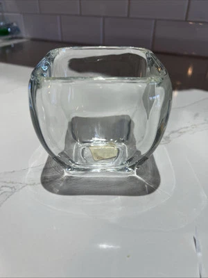 Libbey 玻璃透明有源弧形锥形方形糖果碗花瓶装饰 — 第 1/4 张图片