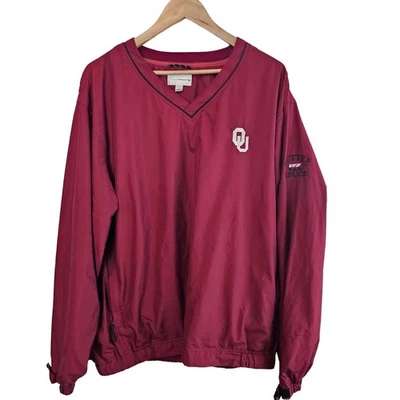 Cutter and Buck Oklahoma Sooners Windbreaker Mens XL Pullover Red OU College - Image 1 of 4