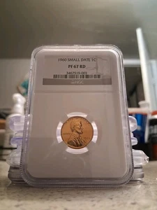 1960 P NGC PF67 RD SMALL DATE RED PROOF LINCOLN MEMORIAL PENNY 1C ONE CENT - Picture 1 of 9