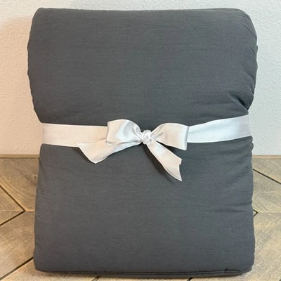 POTTERY BARN TEEN SUPER PLUSH STRIPE COMFORTER, TWIN/XL ~ CHARCOAL - Image 1 of 4