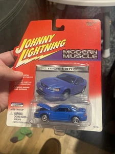 Johnny Lightning 2000 Modern Muscle Blue Ford Mustang 1:64 Die Cast - Picture 1 of 6