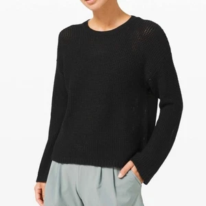 Lululemon Easy Embrace Long Sleeve Sweater Knit Women’s XS/Small Black - Picture 1 of 5