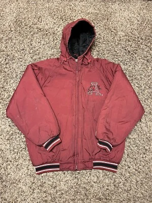 Arkansas Razorbacks Logo 7 Hooded Puffer Jacket Red, Vintage 90s/Y2k - Image 1 of 4
