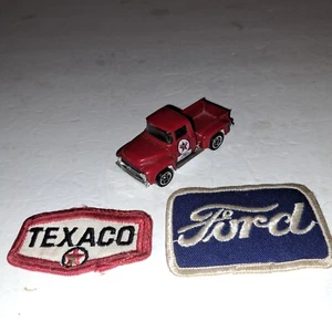 1996 Matchbox Ford F-100 Texaco 1956 Red Pickup Truck With Embroidered Patches! - Picture 1 of 24