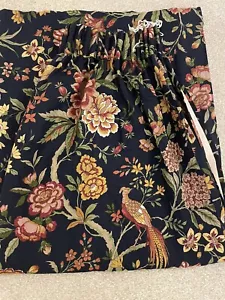 MOYGASHEL IRISH LINEN FABRIC MANDARIN PARADISE curtains Perfect Cond 49”L / 48”W - Picture 1 of 6