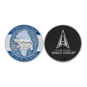 MONEDA DE DESAFÍO PITUFFIK BASE ESPACIAL GROENLANDIA OSO POLAR DE 1,75 - Imagen 1 de 1