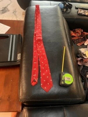 Corbata business talla única diseño rojo seda mackeen Foto 1 de 3