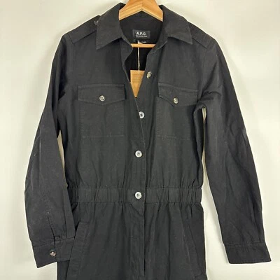 A.P.C. Mono utilitario Rue Madame Paris talla 34 XS pequeño negro de sarga de algodón nuevo con etiquetas Foto 1 de 4