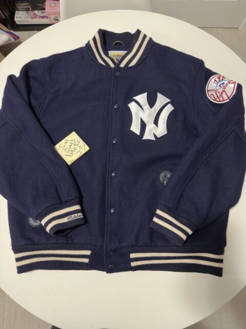 ❌Sold out❌ vtg leather jacket 1883 louisville slugger baseball jacket New  york yankees size L 65x56 used condition cek slide grab it fast…