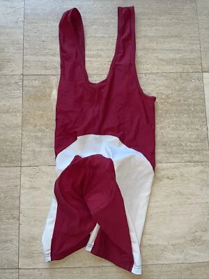 Culotte con tirantes de ciclismo BIEMME rojo blanco talla 6 hecho en Italia Foto 1 de 4