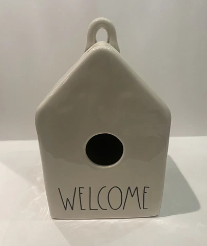 RAE DUNN  Square Birdhouse - WELCOME 8.5” Tall Cover