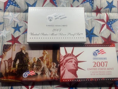 2007 S UNITED STATES SILVER PROOF SET 14 COINS NEVER OPENED  FREE SHIPPING - Image 1 of 4