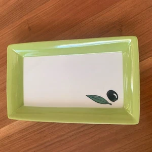 Oliven Schale Oliventeller Servierteller Limitiert 2004 , 13 x 21 x 3 cm .Bonbel - Bild 1 von 6