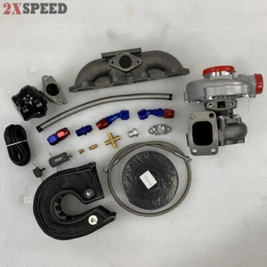 T3/T4 Turbo +Manifold +Wastegate for 94-02 Honda Accord F22B F23A Close Port - Picture 1 of 10