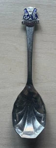 Vintage Tea Spoon Southend Enamel Crest Scallop Shape Stainless Chromium Plate - Picture 1 of 2