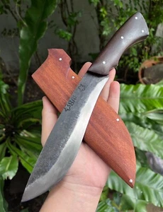 Handmade machete hunting knife 6.5" Bearing steel forged, Full-tang wood, Pod - Picture 1 of 17