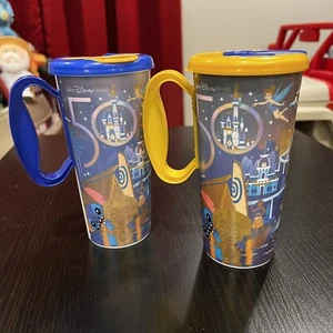 Walt Disney Parks 50th Anniversary Celebration Reusable Resort Mug Cup Set of 2 - Picture 1 of 5
