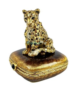 JAY STRONGWATER LEOPARD AUF QUADRAT SCHMUCKKÄSTCHEN SWAROVSKI KRISTALLE NEU BOX USA - Bild 1 von 10