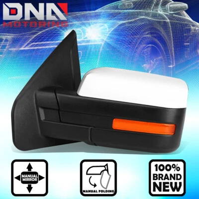 PARA FORD F150 2004-2014 CONDUCTOR IZQUIERDO CROMO AJUSTE MANUAL ESPEJO RETROVISOR LATERAL Foto 1 de 4