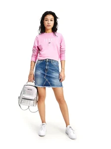 GONNA GONNE DONNA TOMMY JEANS DENIM DW0DW10103 COTONE BLU ORIGINALE PE 2023 - Picture 1 of 4