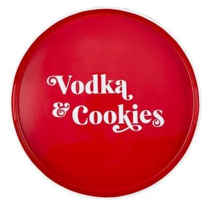 Bar Tray Vodka & Cookies Size 13.5in Dia x 1.5in H Pack of 3 Add a Stylish Look - Picture 1 of 3