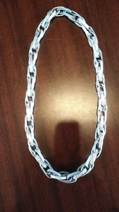 Vtg Aluminum Necklace Textured Large Link Rope Chain Silver Tone 28" Lightweight - Bild 1 von 2