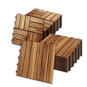 Holzfliesen Holzfliese 30x30cm per fliesen Terrassenfliesen Klickfliese 1㎡-10㎡ - Bild 1 von 10