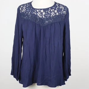 NWT Wallflower Womens Medium Lace Detail Crinkle Long Sleeve Top - Picture 1 of 3