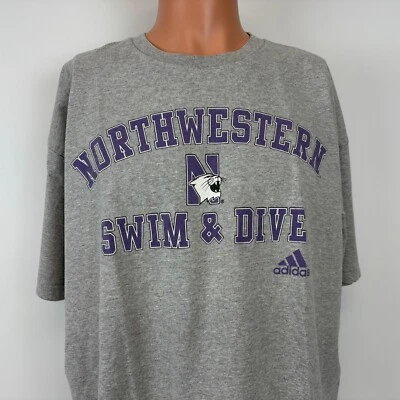 Camiseta De Colección Adidas Northwestern Wildcats Hombres Talla XL Natación y Buceo Universitario Foto 1 de 4