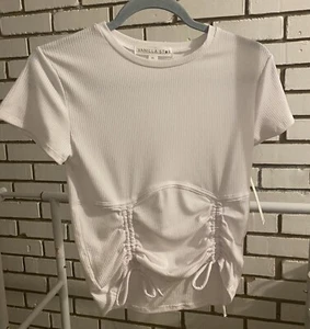 Camicia Vanilla Star Med bianca camicia a costine 2 cravatte davanti - Foto 1 di 6