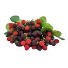 4PCS Artificial Raspberry Red Berry Strawberry Faux Fruit Red With Black